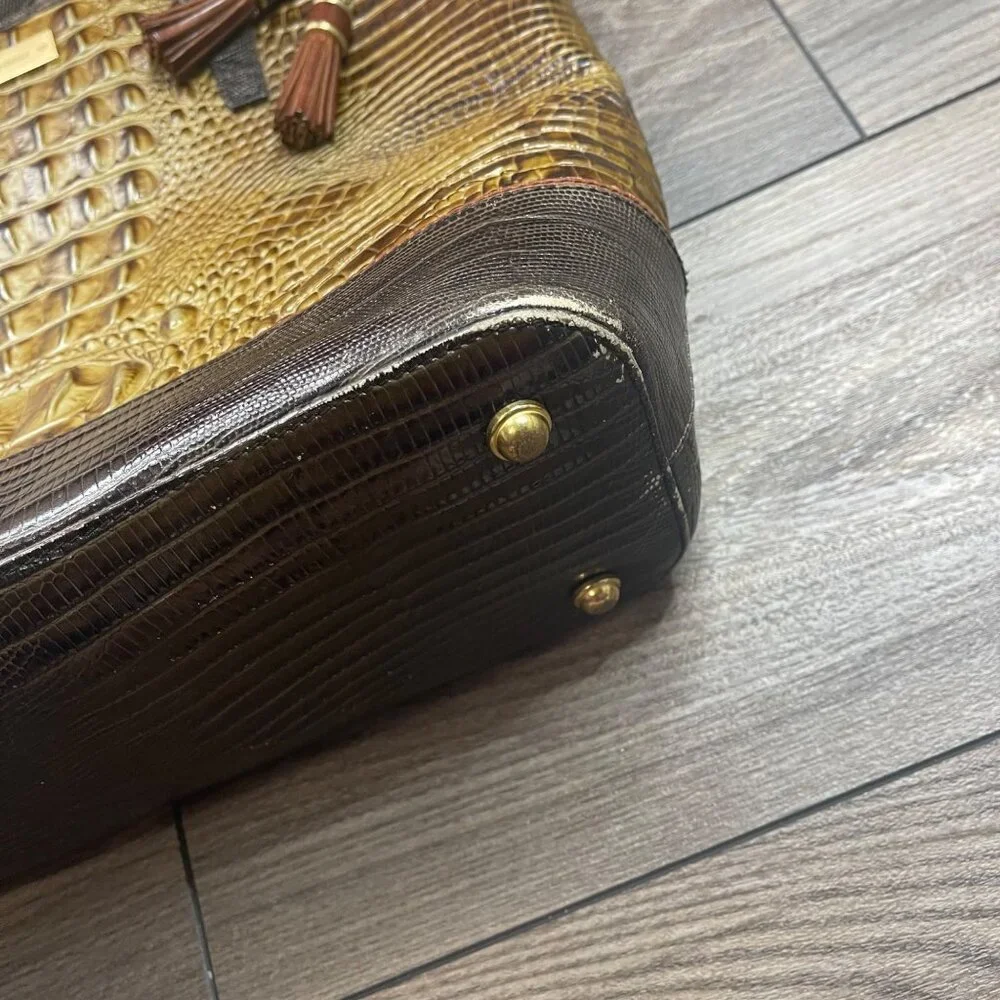 Brahmin Gold Medium Asher Tote Croc-Embossed Leather 16